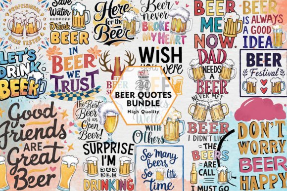Beer Quotes Bundle Sublimation Clipart: Elevate Your Designs