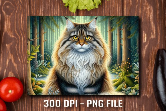 Majestic Maine Coon Head Cutting Board: A Sublimation Design for Lasting Impressions