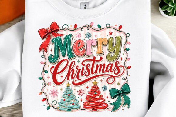 Pink Merry Christmas Sublimation PNG: Festive Design Asset