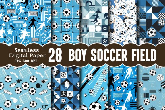 Score Big with Boy Soccer Field Digital Papers