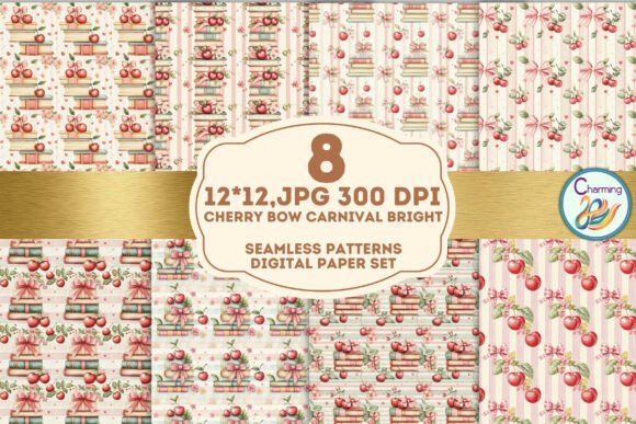 Seamless Paper: Cherry Bow Book Club