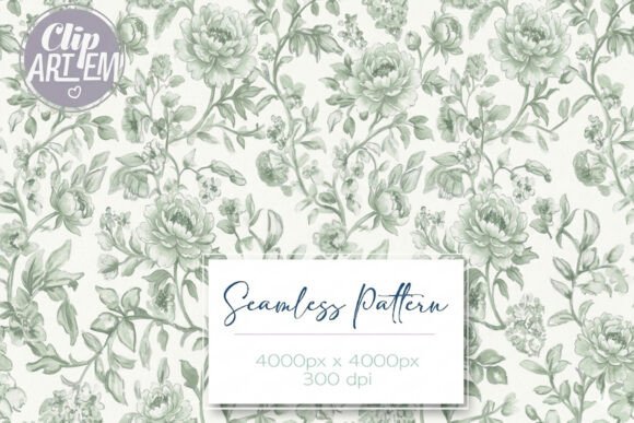 The Timeless Charm of a Sage Green Toile Seamless Pattern