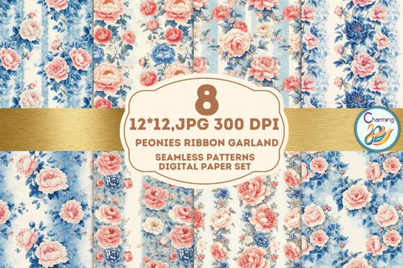 Unlocking the Charm of Seamless Paper: Peonies Ribbon Garland