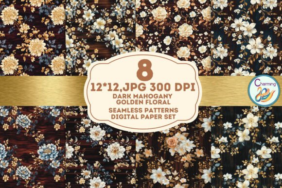 Unveiling the Warmth of Dark Mahogany Golden Seamless Paper