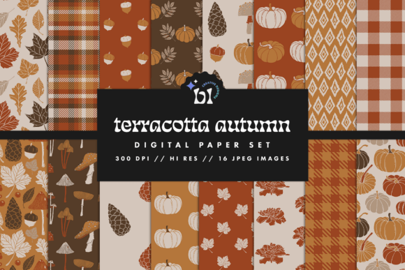 Warm Up Your Designs with Terracotta Autumn Digital Paper