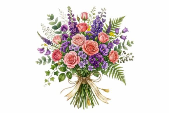 Watercolor Fresh Bouquet Clipart: A Designer's Floral Toolkit
