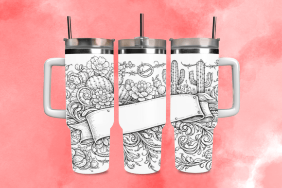 Western Succulent Scroll Tumbler Wrap: Desert Charm Meets Craft