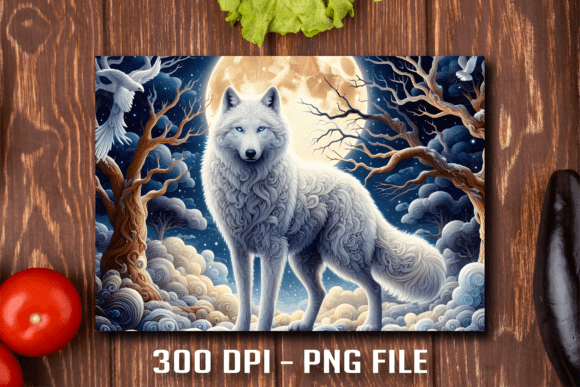 Wolf Moon Night Spirit: A Cutting Board Masterpiece