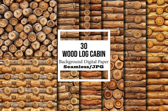 Wood Log Cabin Digital Papers: Rustic Design for Modern Projects